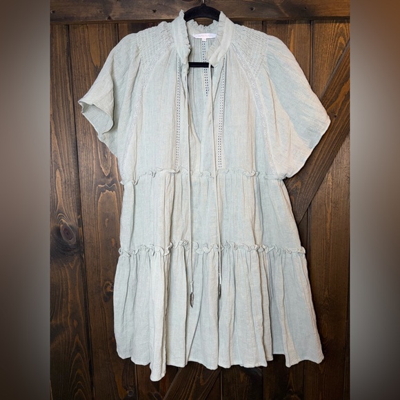 Olivaceous Tiered Babydoll Mini Dress - Picture 1 of 6